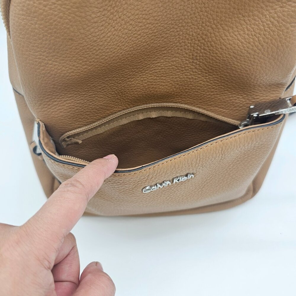 Calvin Klein Pebble Leather Small Backpack Tan – Repair Needed - Picture 8 of 16